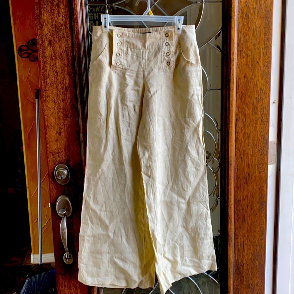 New Cotton /linen wide pants